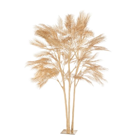 Arbre feuilles de palmier en métal or 180x180x250 cm