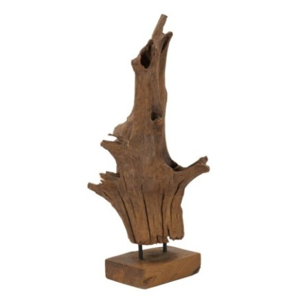 Objet décoratif en bois marron 23x27x64 cm - Pièce unique