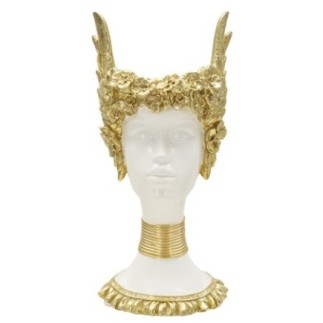 Sculpture Athena en résine blanche 15x14.5x32 cm