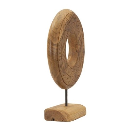 Cercle sur pied en teck marron 28x10x38 cm - Pièce unique
