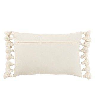 Coussin rectangulaire en coton blanc 59x38x15 cm - Coussin d'extérieur