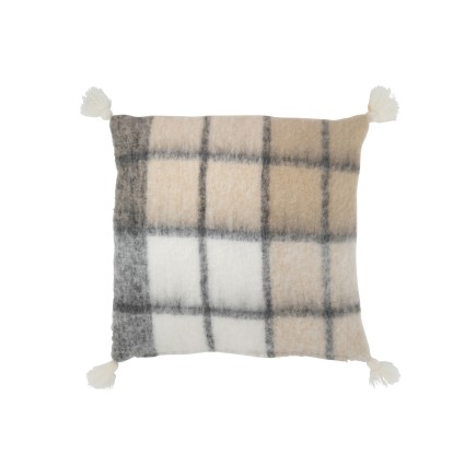 Coussin avec pompons en polyester multicolore 45x45x5 cm