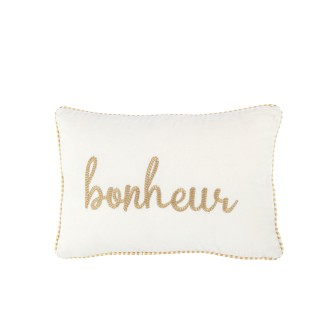 Coussin rectangulaire en textile blanc 30x45x3.5 cm