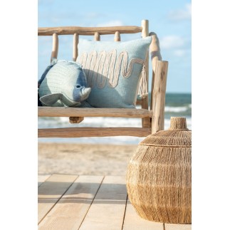Set de 2 paniers arrondis en bois naturel 55.5x55.5x45 cm
