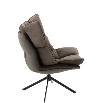 Sillón reclinable de tela gris 92x78x73cm