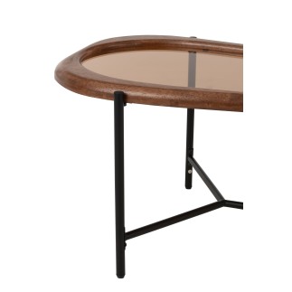 Table basse irrégulière en verre multicolore 118x48x40 cm