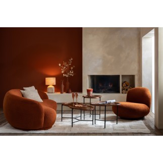 Table basse irrégulière en verre multicolore 118x48x40 cm
