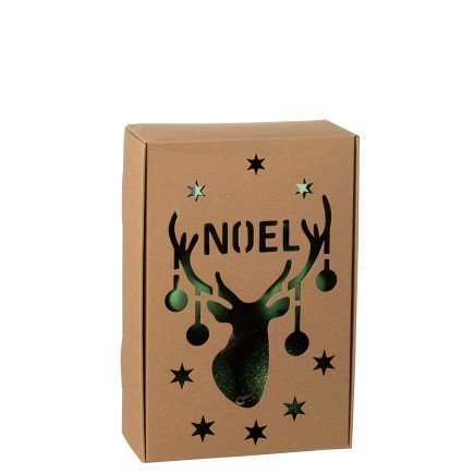 Boite de 6 boules de Noël en plastique vert D.8 cm