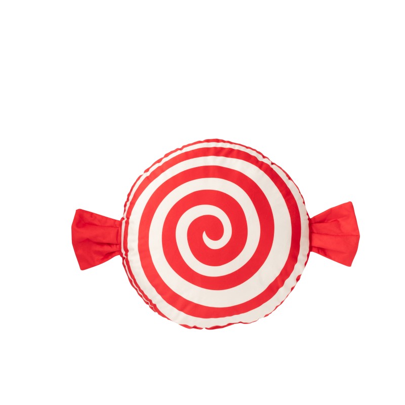 Coussin bonbon en polyester rouge 45x45x15 cm Coussin bonbon en polyester rouge 45x45x15 cm