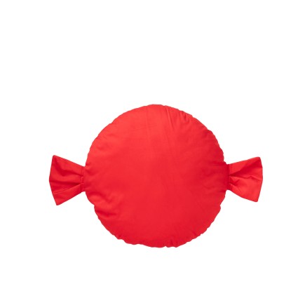 Coussin bonbon en polyester rouge 45x45x15 cm