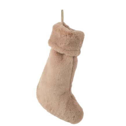 Chaussette à suspendre en polyester beige 28x5x50 cm