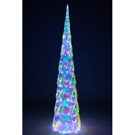 Arbre à led en plastique irisé 40x40x178 cm