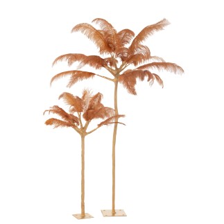 Arbre à plumes en métal jaune 90x90x120 cm