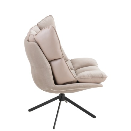Chaise relax sur cadre avec coussin en métal gris 78x73x92 cm