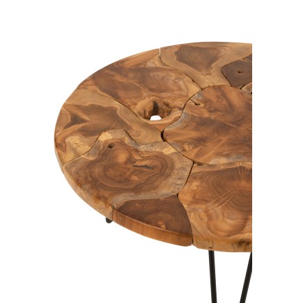 Table de salon en bois marron 80x80x36.5 cm