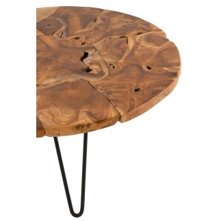 Table de salon en bois marron 80x80x36.5 cm