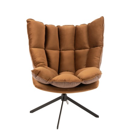Fauteuil relax en tissu marron 92x78x73cm