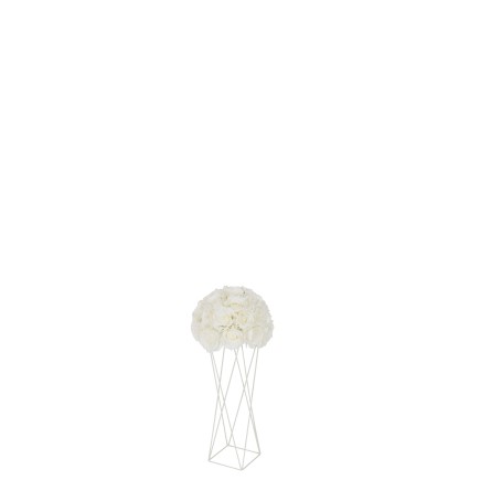 Support en métal blanc 15x15x55 cm