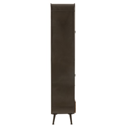 Armario alto de 3 cajones de metal natural 80x35x180 cm