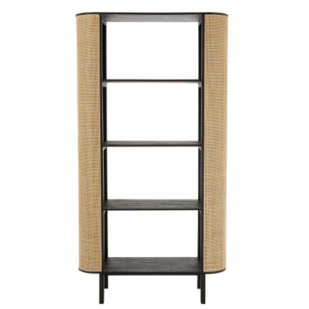Estantería de la gama Milo en madera negra de 100x40x190 cm.