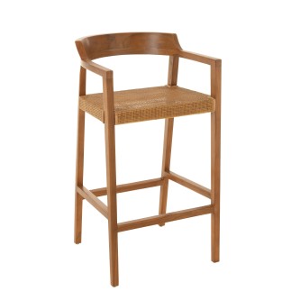 Chaise de bar en Bois Marron 55x53x100cm
