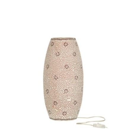 Lampe en verre rouge 24x24x42 cm