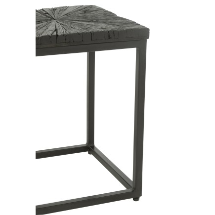 Set de 2 tables carrés en bois noir 44x44x52 cm
