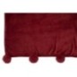 Plaid pompon en polyester rouge 170x130x1 cm Plaid pompon en polyester rouge 170x130x1 cm