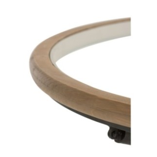 Table ronde en métal marron 100x100x40 cm