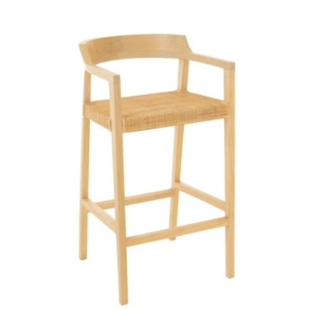 Chaise de bar en Bois Naturel 55x53x100cm