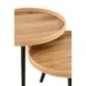 Set di 3 tavolini rotondi in legno di mango naturale 70x70x55 cm Set di 3 tavolini rotondi in legno di mango naturale 70x70x55 cm