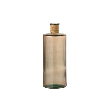 Vase bouteille en verre marron 15x15x40.5 cm