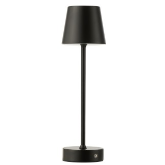 Lampe rechargeable en métal noir 11.5x11.5x37 cm