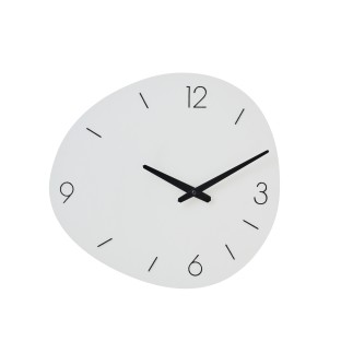 Horloge murale ovale en métal blanc 40.5x3x38 cm
