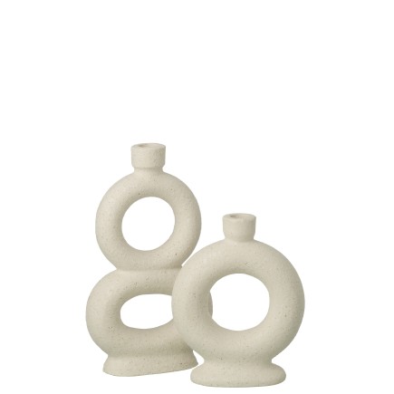 Vase soliflore en céramique blanc cassé 16x6.5x28 cm