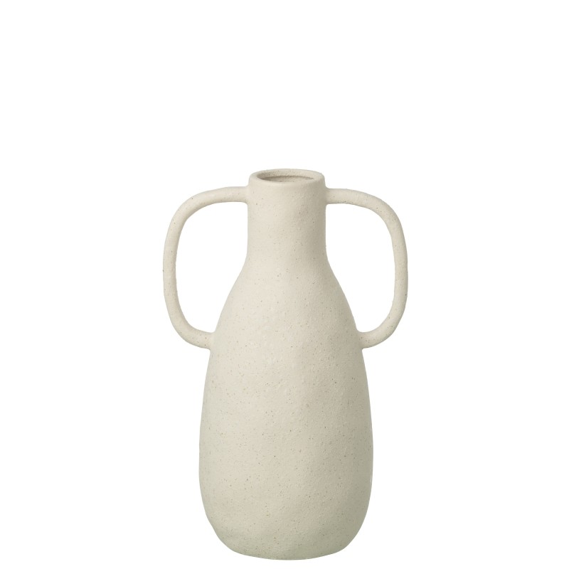 Vase en céramique blanc cassé 21x15x33.5 cm Vase en céramique blanc cassé 21x15x33.5 cm