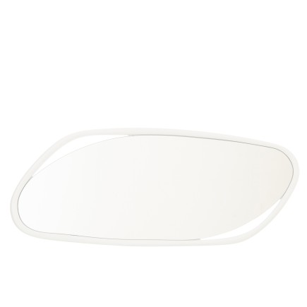 Miroir irrégulier cadre bois blanc 120x3x50 cm
