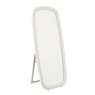 Miroir rectangle sur pied cadre bois blanc 80x7x180 cm