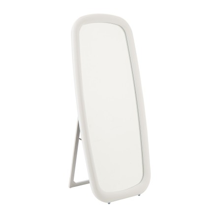 Miroir rectangle sur pied cadre bois blanc 80x7x180 cm