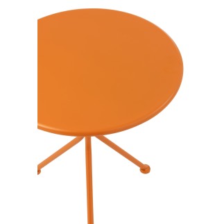 Table de jardin tripode en métal orange 45x45x50 cm