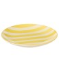 Assiette ligné en céramique jaune 26x26x3 cm Assiette ligné en céramique jaune 26x26x3 cm