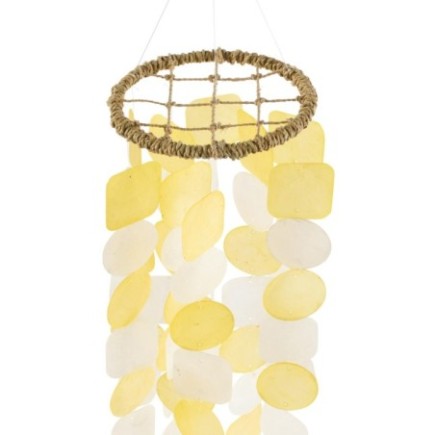 Carillon en coquillage Jaune 15x15x70 cm
