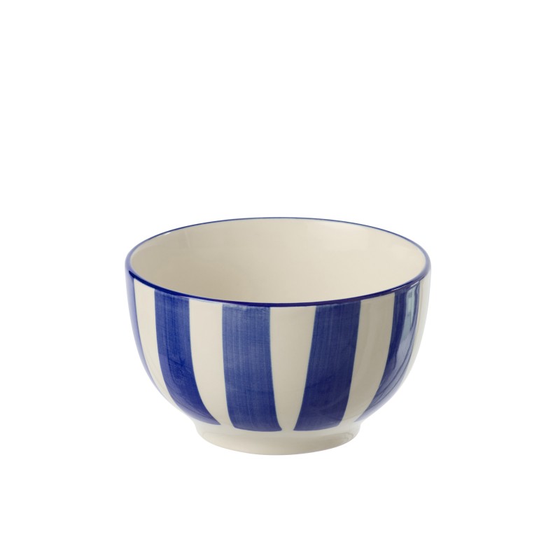 Bol en céramique blanc et bleu 14x14x8.4 cm Bol en céramique blanc et bleu 14x14x8.4 cm