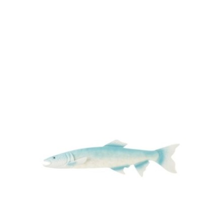 Décoration murale poisson en métal bleu clair 59x3.8x48.2 cm