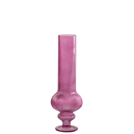 Vase « Ada » en verre rose 13.5x13.5x40 cm