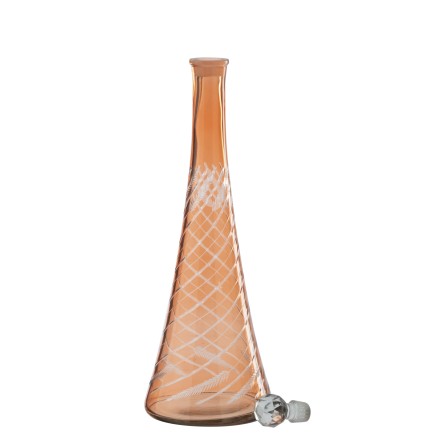 Carafe en verre orange 13x13x43 cm