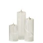Bougie LED en verre transparent 6x6x18 cm Bougie LED en verre transparent 6x6x18 cm