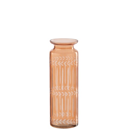 Vase en verre orange 10x10x30 cm