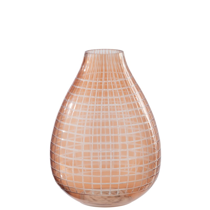 Vase en verre orange 23x23x32 cm Vase en verre orange 23x23x32 cm