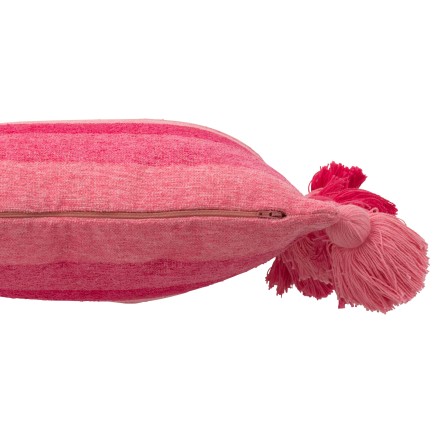 Coussin floches en coton rose 50x50x15 cm